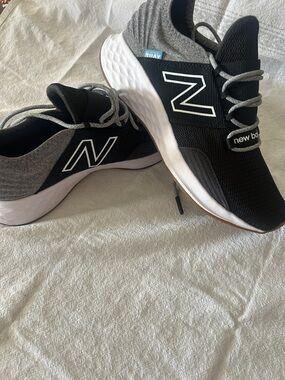 New Balance Black & Gray Knit Slip-On Sneakers